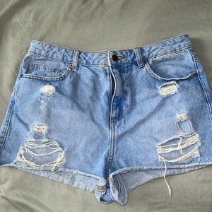 Distressed Mid rise Jean Shorts